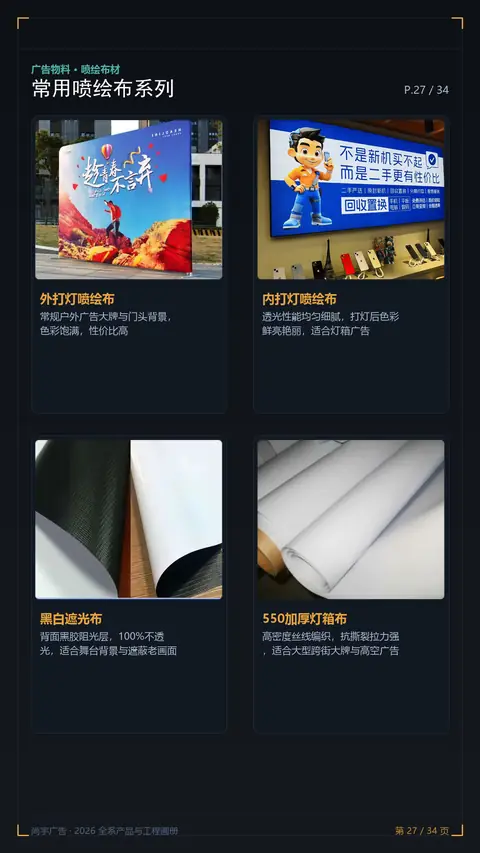 常用喷绘布系列